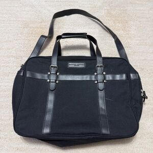 Vintage Carolina Herrera Business Travel Briefcase Laptop Black Canvas